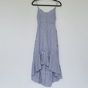 Mustard Seed | Striped Hi-Low Midi Slip Dress Blue White Size M